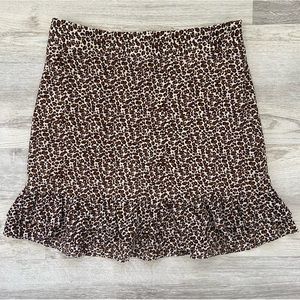 Aqua cheetah print mini skirt